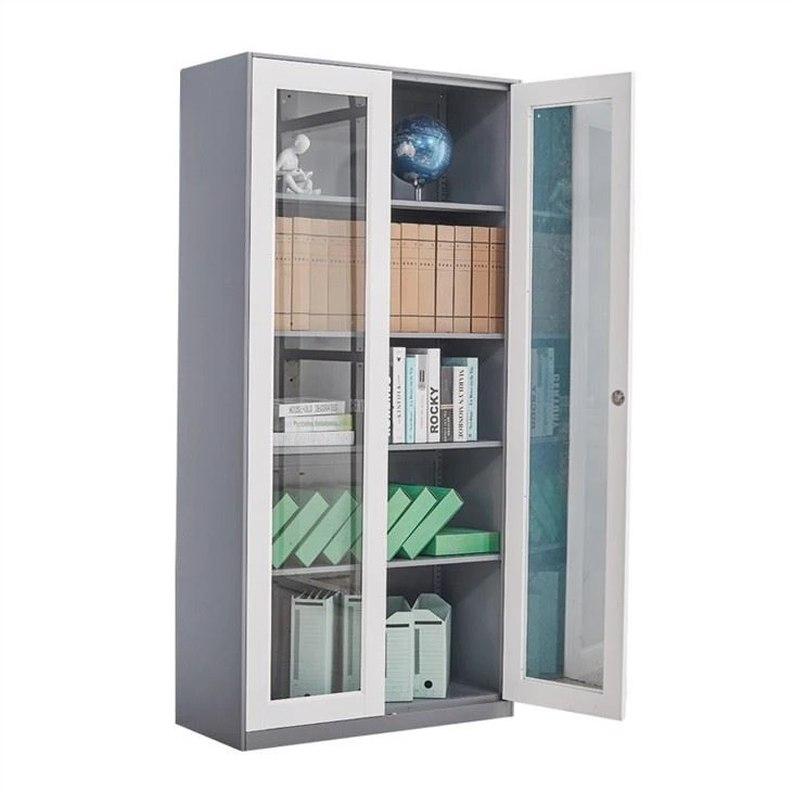 2 glass door steel file cabinet (4)